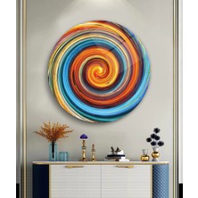 Renk Cümbüşü Sanatsal Yuvarlak Cam Tablo