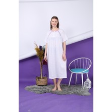 Mevsimlik Pamuklu Bol Kesim Geniş Kalıp Oversize Kısa Kollu Anne Gecelik