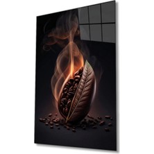 Kahve Çekirdeği Cam Tablo, Ev ve Ofis Duvar Dekoru, Hediyelik Büyük Temperli 4 mm Cam Tablo