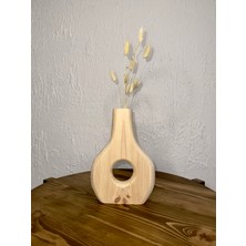 O&a Wood Doğal Ahşap Dekoratif Biblo Vazo Naturel