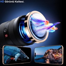 Caseworld Apple iPhone 16 Pro Alüminyum Alaşım Temperli Cam Kamera Lens Koruyucu - Naturel Titanyum