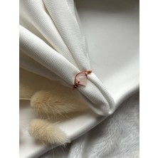 Pel Design Kırık Pembe Kuvars Taşı Ayarlanabilir Bakır Tel Yüzük