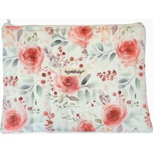 Ayza Stüdyo Pofuduk Kitap Kılıfı, Kitap Çantası, Apple iPad/tablet Aksesuar Çantası (30X24CM) - Red Roses