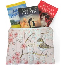 Pofuduk Tablet Kılıfı, Tablet Çantası, iPad Çantası - (30X24CM) - Sakura Serçeler