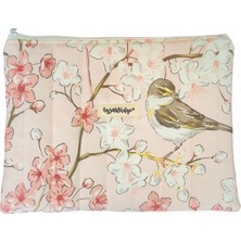 Pofuduk Tablet Kılıfı, Tablet Çantası, iPad Çantası - (30X24CM) - Sakura Serçeler