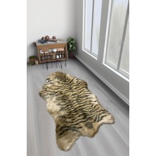 Tiger Süet Taban, Yıkanabilir Lüks Kaplan Kürk Halı Post Kahverengi 100x150