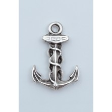 Çapa Gümüş Kaplama Kolye Ucu