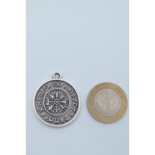 Bu Farklı Viking Pusulası Vegvisir Zincir Kolye - Gümüş Kaplama - Erkek Kadın Kolye - Kod:386