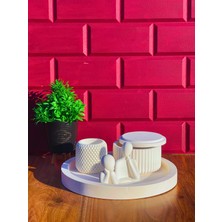 Nevhan Sanat Modern Beyaz Dekoratif Set – 6 Parçalı Şık Tasarım