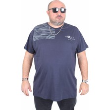 Moc Grande Erkek Büyük Beden Sıfır Yaka Tişört Want 25160 Lacıvert