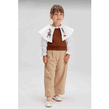 Kız Çocuk Nakışlı Yakası Tavşan Detaylı Pantolon Süveter Takimi