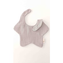 O&G Collection 4'lü Yıldız Grili   Pamuklu  8 Katlı Müslin Bebek Salya Önlüğü / Mama Önlüğü /nikel Free