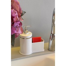 Makri Home Mutfak Veya Banyo İçin Şık Altın Rengi Detaylı Süngerlikli Sıvı Sabunluk , Yerli Üretim