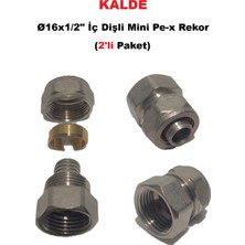 Kalde (2'li Paket) Ø16X1/2" Iç Dişli Mini Pex Rekor - Mobil Sistem Boru Bağlantı Rekoru