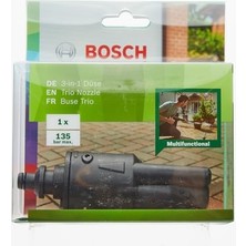 Bosch Home And Garden Yüksek Basınçlı Yıkama Makineleri ile Uyumlu 3'ü Bir Arada Nozül, Siyah