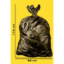 PC Premium Center Ekstra Güçlü Siyah Kalın Jumbo Boy Çöp Poşeti 80x110 cm (1 Paket Ağırlığı 400 gr) 5 Paket : 50 Adet