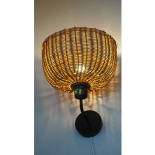 Rattam Rattan Aplik 25 x 30 cm  "stone"  - El Yapımı Doğal Aydınlatma