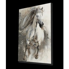 Marsilyan- Beyaz At  Cam Tablo, White Horse