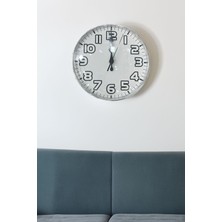 Gampus Duvar Saati Yeni Nesil Font Kenarları Gümüş Renkte Duvar Saati 20  cm