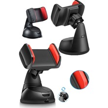 Gampus Vantuzlu Güçlü Yapışkanlı Yıkanabilir Yapı Cam ve Torpidoya Sabitlenebilir Telefon Tutucu Araç Içi