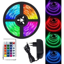 Gampus Kumandalı Işıldak Rgb Şerit LED Lamba: 5 Metre, Iç ve Dış Mekan, Silikon, Yapışkanlı