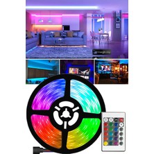 Gampus 5 Metre Kumandalı Işıldak Rgb Şerit LED Lamba: Iç ve Dış Mekan, Silikon, Yapışkanlı, Aydınlatma