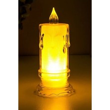 Gampus Dekoratif Plastik LED Mum: Romantik Ortam, Loş Işık, 8  cm , Pilli, Iç Mekan, Şık Mum