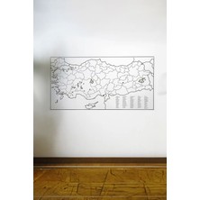 110 x 56  cm  Dekoratif Duvar Stickerı Türkiye Haritası Şık Tasarımlı