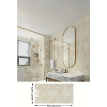 Plastik Mermer Desenli 60 x 30  cm  1 Adet Yapışkanlı Mermer Desen Su Geçirmez Beyaz