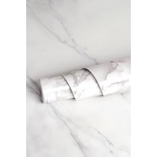 Dekoratif Duvar Kağıdı Kaplama, Mermer Desenli Siyah Mutfak Tezgah Üstü Yapışkanlı Folyo 5 Metre