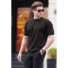 Madmext Erkek Siyah Tişört 5684