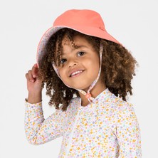 Decathlon Nabaiji Bebek Uv Korumalı Çift Taraflı Şapka - Mercan Rengi - Çiçekli