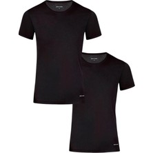 Pierre Cardin Erkek  Pamuklu Siyah 2'li Ribana O Yaka Fanila T-Shirt Q5.u.5o.k1.k.a.p.c