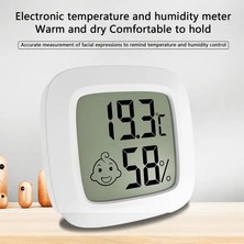 2Liyao Beyaz Dijital Termometre Nem Sensörü Kapalı Oda Sıcaklığı Nem Ölçer LCD Ekran Ekranlı Yatak Odası Sıcaklık Ölçer (Yurt Dışından)