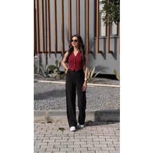 Sophie Düğmeli Yelek Bordo