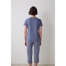 Penti Pamuklu Wonderful Kapri Gri Pijama Takımı