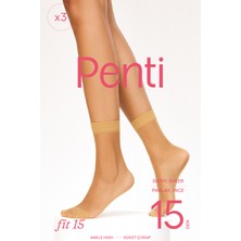 Fit 15 Açık Ten 3lü Soket Çorap