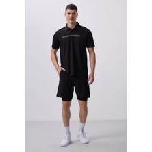 Siyah Polyester Ince Yumuşak Standart Fit Erkek Taytlı Şort - 81287