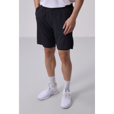 Tommy Life Antrasit Polyester Ince Yumuşak Standart Fit Erkek Taytlı Şort - 81287