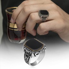 Oniks Taşlı 925 Gümüş Erkek Yüzük