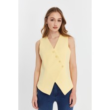 Kadın Regular V Yaka Düğmeli Yelek