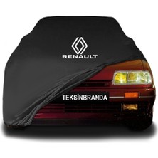 RENAULT19 Sedan Siyah Kumaş Araba Branda Logolu Kumaş Araba Brandası Penye Oto Branda