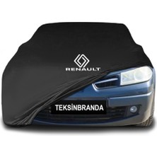 Renault Megane 2 Hatchback (2002 - 2008) Siyah Kumaş Araba Branda Logolu Kumaş Araba Brandası Penye Oto Branda