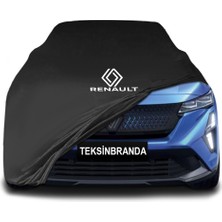 Renault Rafale (2024 - ) Siyah Kumaş Araba Branda Logolu Kumaş Araba Brandası Penye Oto Branda
