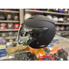 Kask Sway SW-733 Mat Siyah Gümüş Camlı
