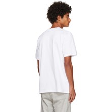 Unisex Casablanca Baskılı Oversize Beyaz T-Shirt
