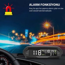 Etabel Araç Güneş Enerjili  Araba Saati Sıcaklık Göstergesi Gps Hız Ölçer S98 Hud Ekranı
