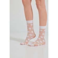 Katia & Bony Kadın Puantiyeli İnce Soket Çorap Beyaz