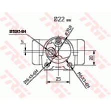 TRW-BWH174 - Fren Silindiri Sağ R9 R11 Express / P309 22.00MM