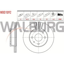WALBURG-WBD1092 - Fren Disk Ön Hyundaı Accent Mılenyum Admıre 00>06  4 Bijon Havalı 241MM